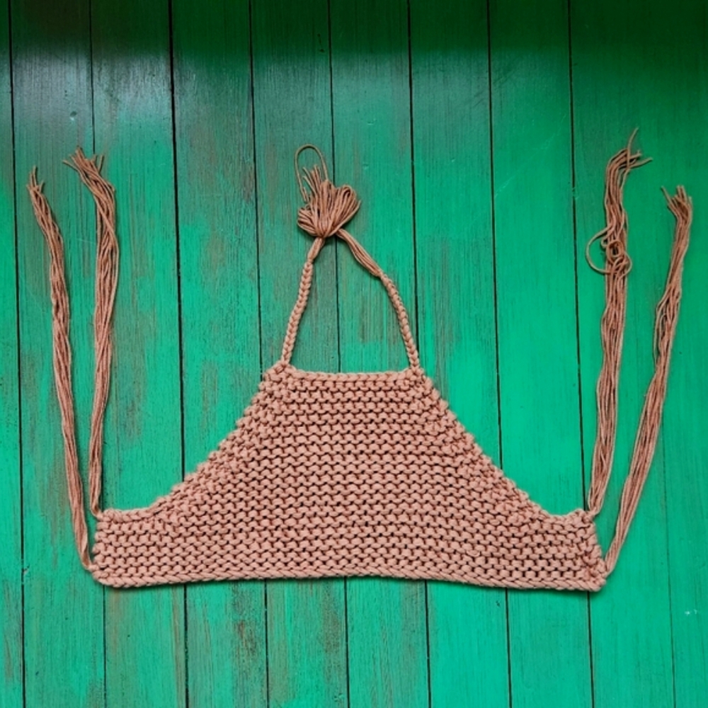 Crocheted Knit Halter Top By SHEIn SIZE M like New Condition